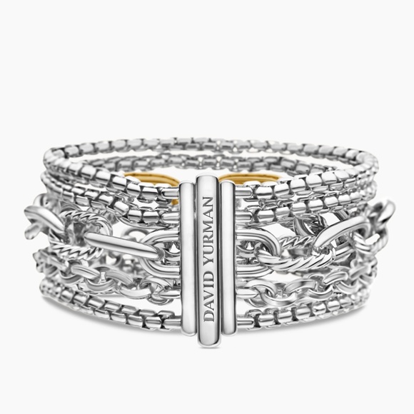 David Yurman multi row bracelet Silver/18K gold,  NWOT - Picture 6 of 10